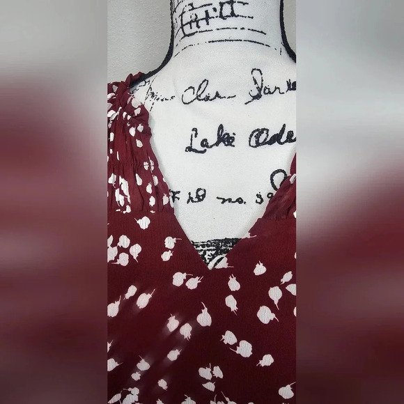 Dokotoo Women's Casual V Neck Alicia Smocked Long Sleeve Chiffon Blouse Size 2XL - Picture 3 of 16